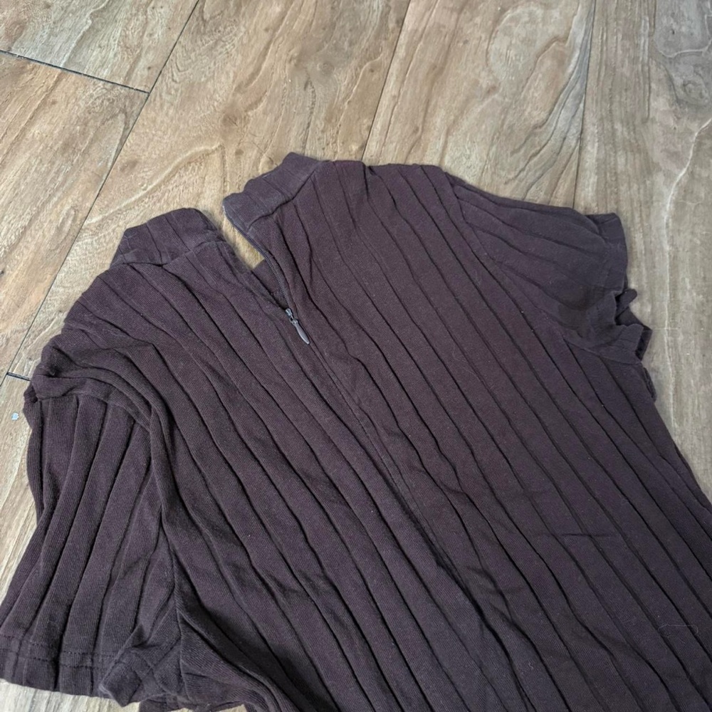 Brown Ribbed Romper - Picture 2 of 2